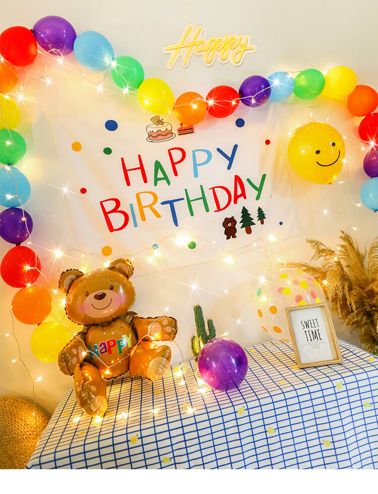 生日会背景布幼儿园生日可爱ins挂布儿童派对装饰景布置甜品台背景墙