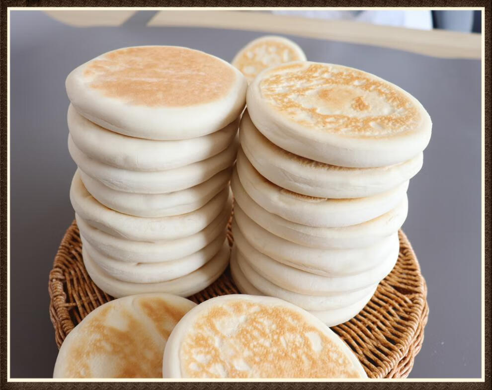 手工白吉馍饼特产肉夹馍饼胚商用烤饼白皮烧饼百吉馍早餐速食 100个白