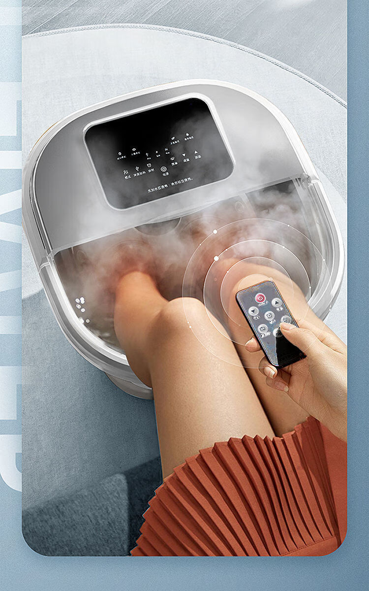 智能按摩泡脚桶折叠足浴盆电动按摩智能泡脚盆加热洗脚盆家用恒温泡脚