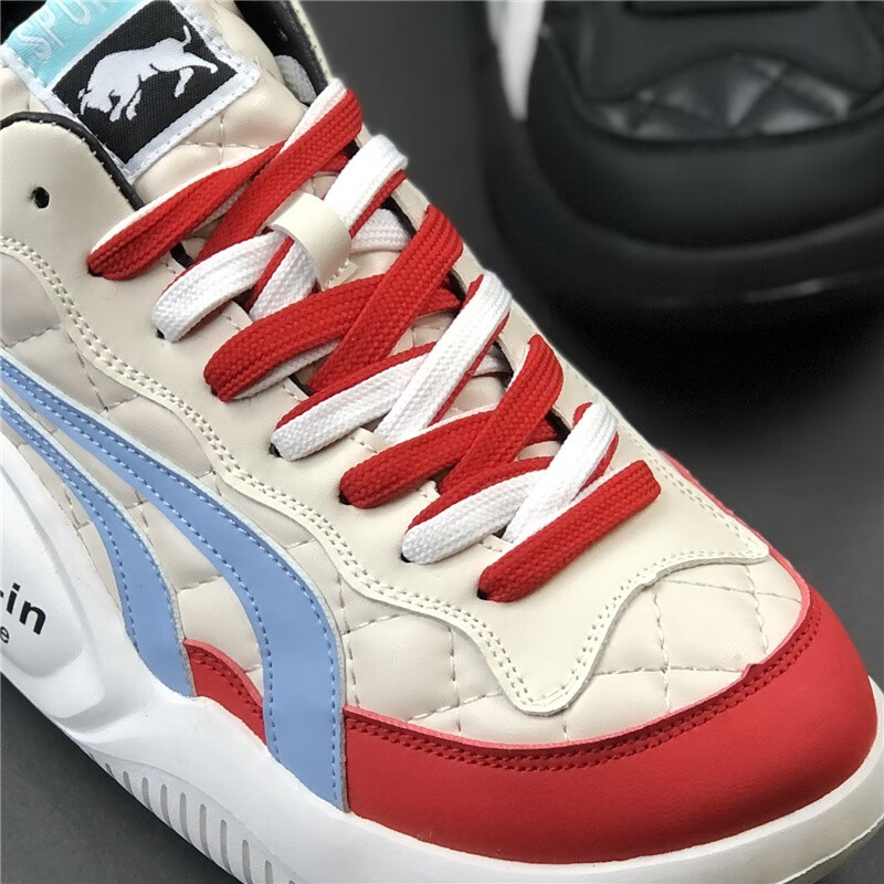 小丑鞋男鞋春秋面包鞋运动休闲鞋软底丑萌小丑鞋潮流鞋子男 白红色 单