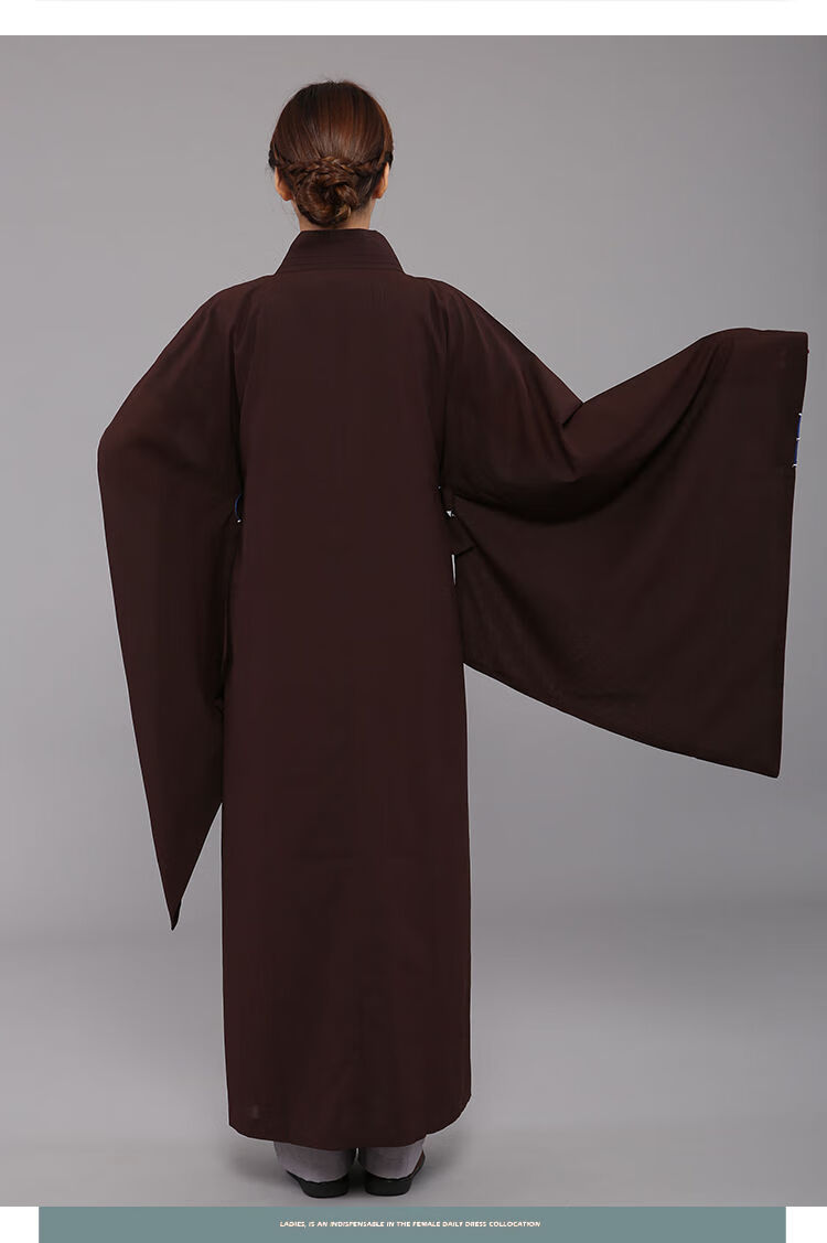 僧服海青居士服女佛教用品和尚袈裟男法衣系儿童禅修长道袍海清秋 姜