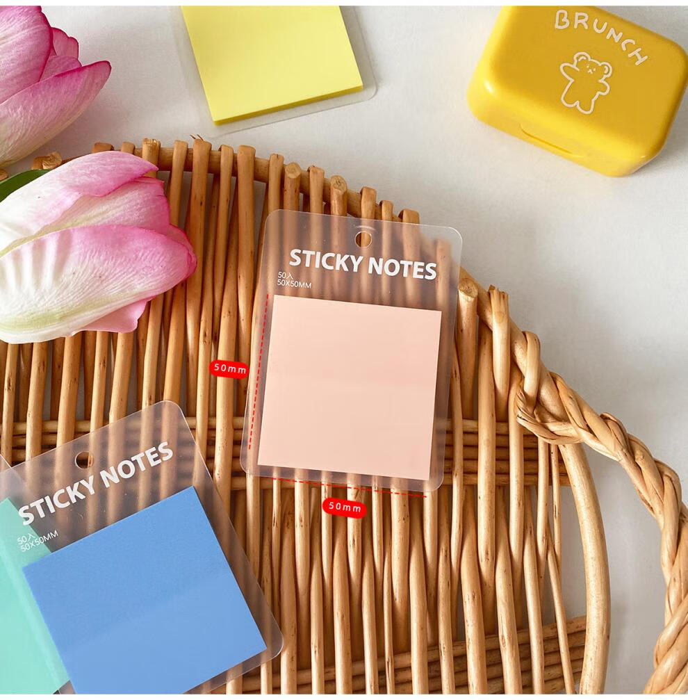 炫方国产细款荧光半透明小条标记索引学生用日系便利贴便签标识贴纸