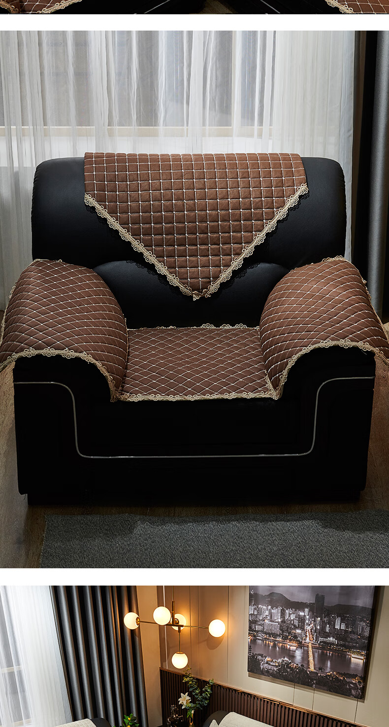 皮沙发防滑垫高档皮沙发垫113四季通用客厅三人坐垫定做亚麻简约现代