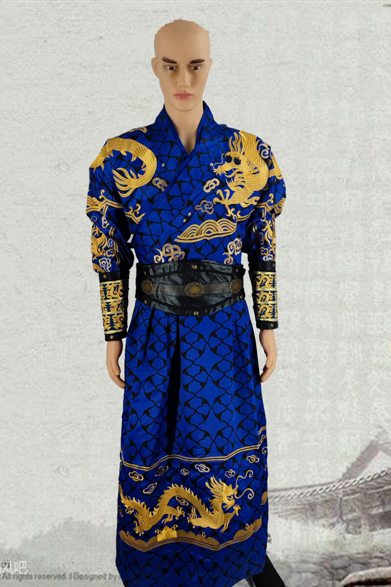 古装男明朝太监总管公公宦官西厂张公公演出服装东厂戏服 蓝衣服 披风