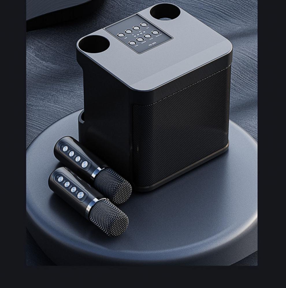 蓝牙音箱家用k歌带无线话筒麦克风可插卡u盘便携式户外广场舞大音量