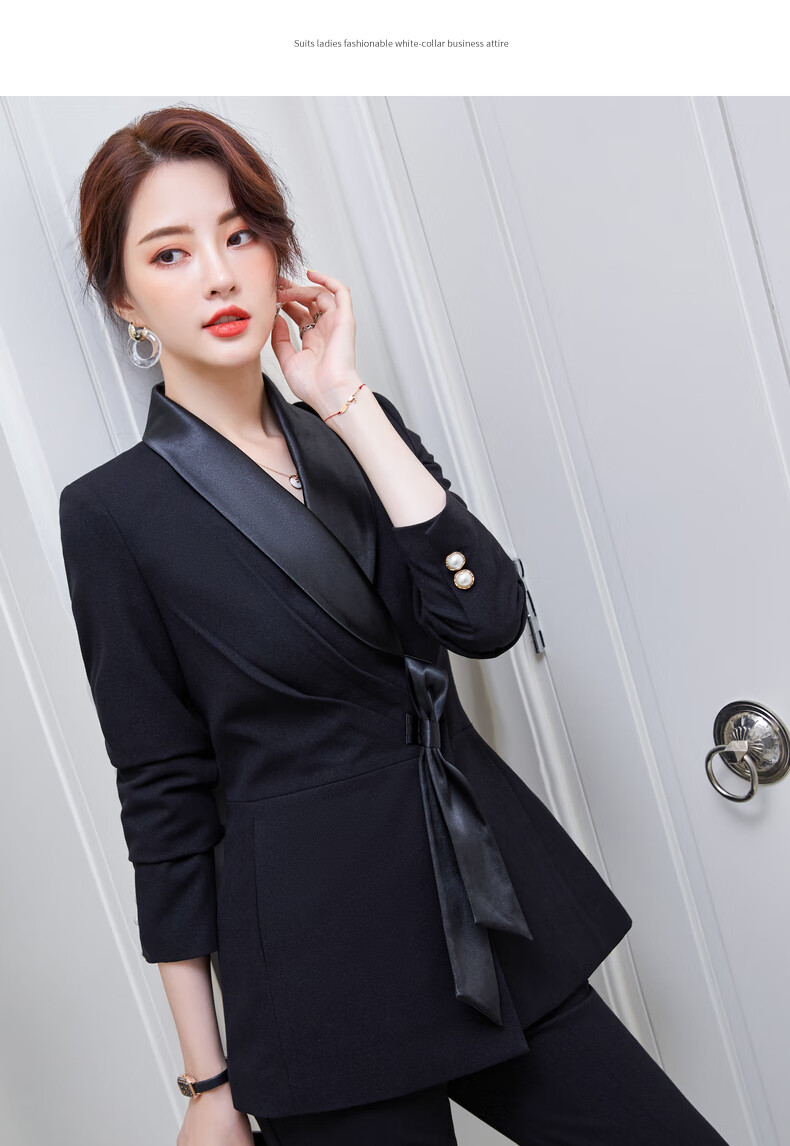 佳昭白色高端职业套装女早秋新款总裁西装时尚气质御姐女神范长袖商务