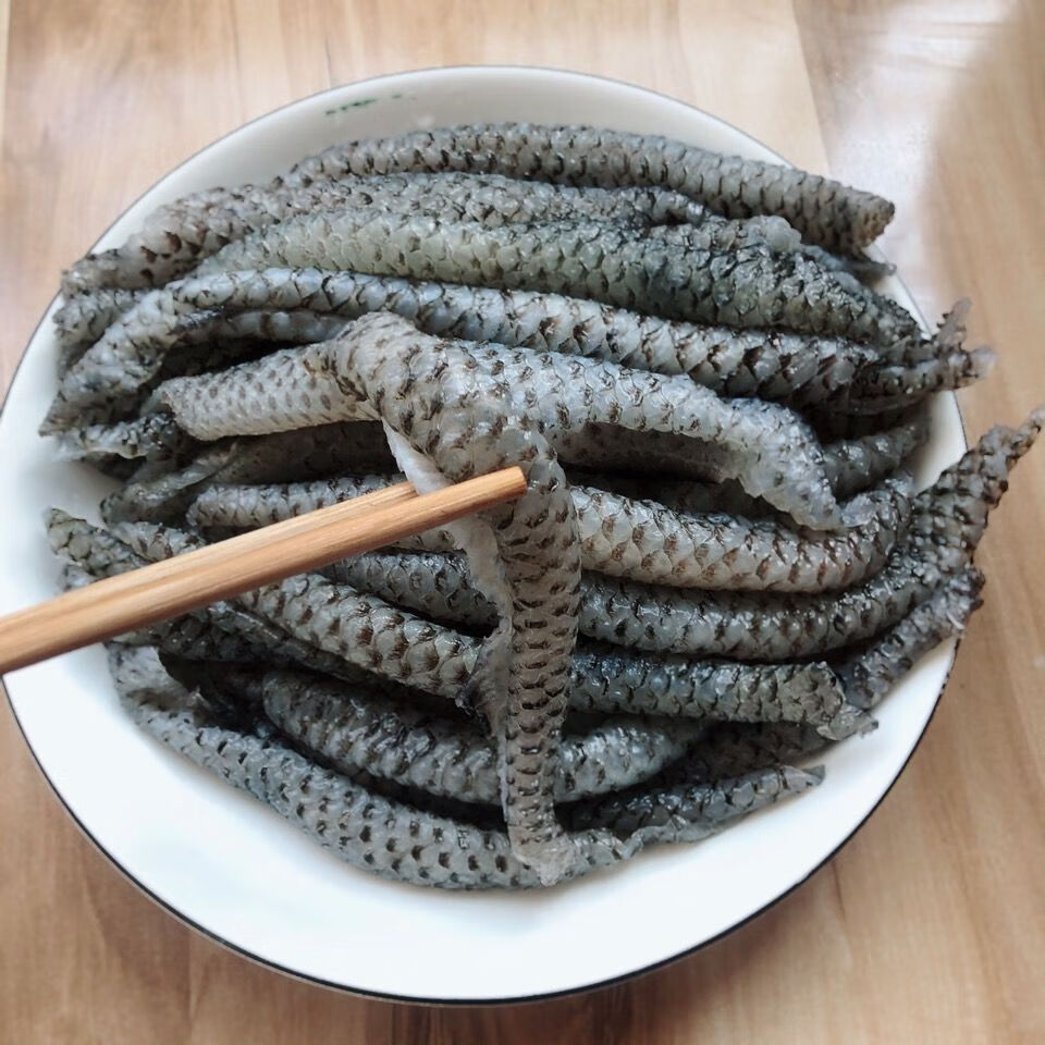 新鲜原味熟鱼皮泡椒鱼皮食材500g海鲜凉拌火锅鱼皮餐饮批发 斓维品