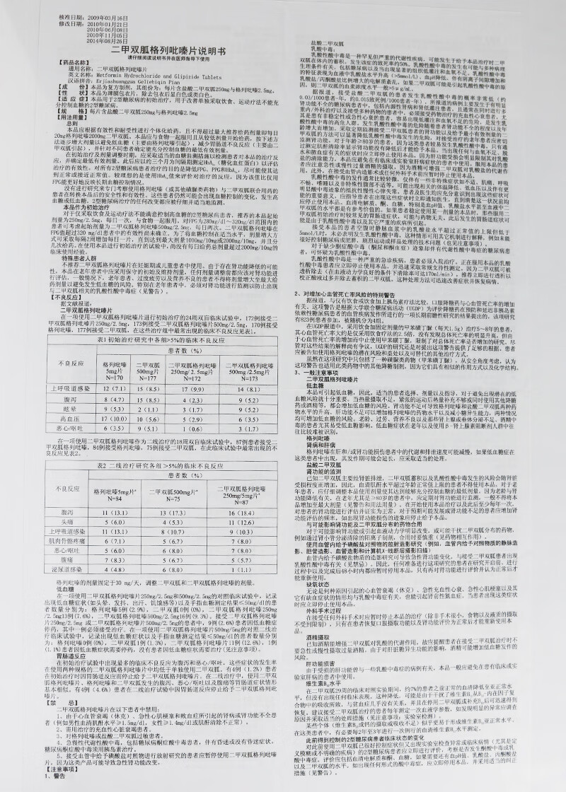 格列吡嗪缓释片价格图片