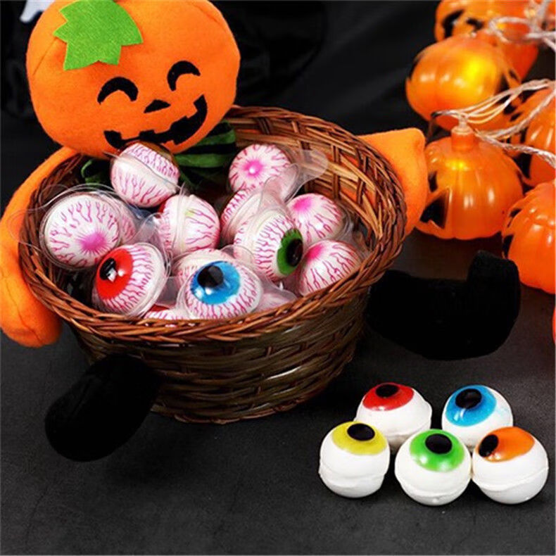 恬诚地球眼球火星糖15g50粒小萌鸭网红3d恶搞儿童果汁橡皮软糖恬诚