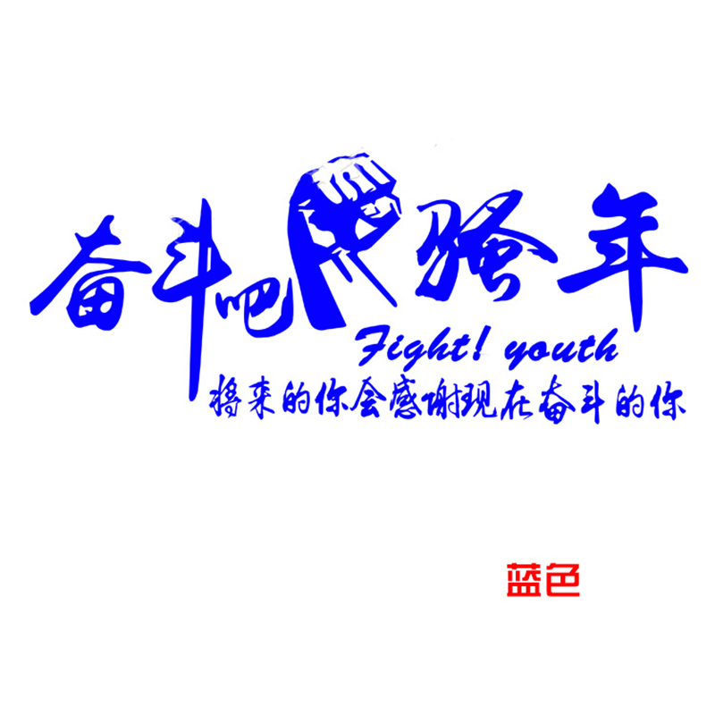 迪卡 汽车大货车贴纸奋斗吧骚年车贴 车门拉花个性创意文字改装划痕