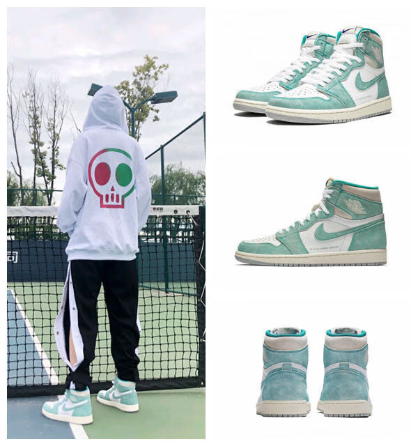 篮球鞋大学蓝黑曜石黑白烟灰红豆倒钩纯原 aj1灰麂皮 (头层皮 荔枝纹)