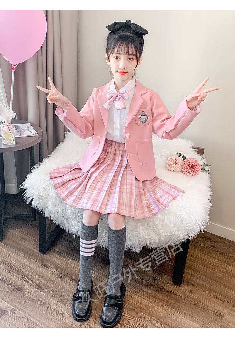 儿童jk制服 裙正版9岁女童秋装新款8洋气学院风套装日系长袖西服10