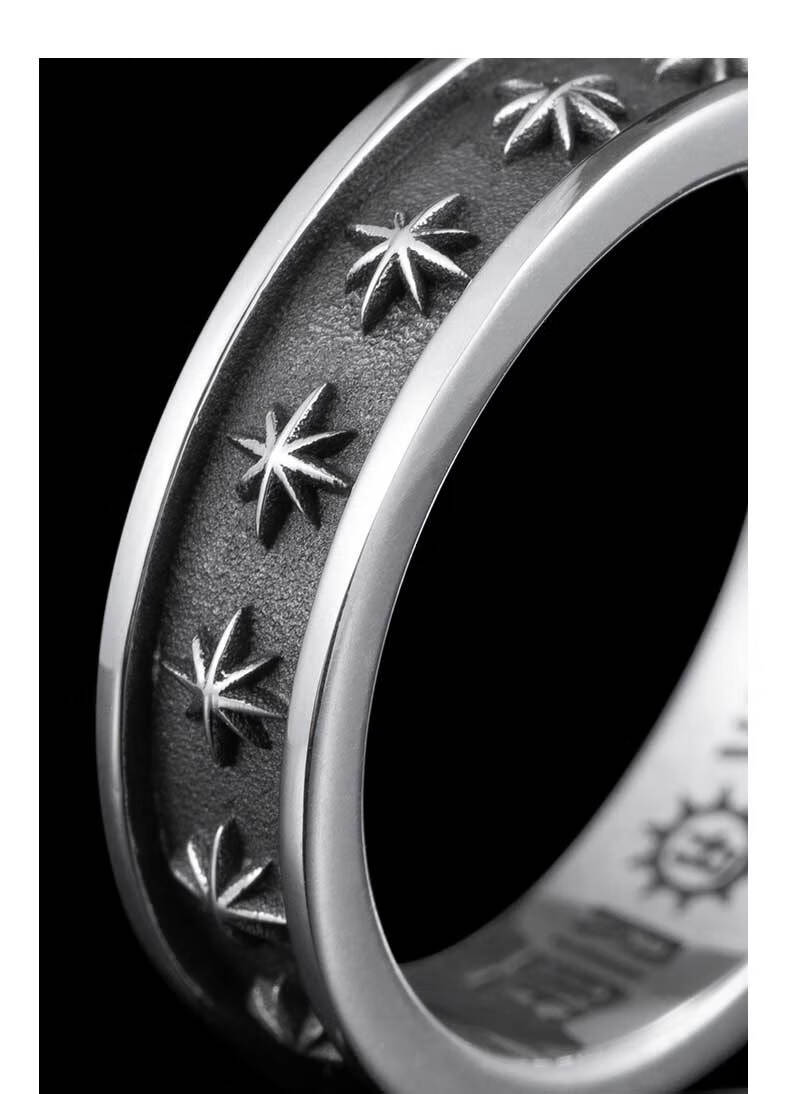 官方美国rockride镀钨星芒戒指925时尚复古个性潮9号