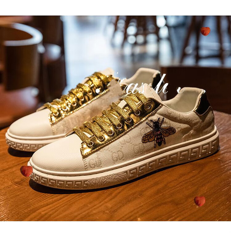 玛思琳香港masilin潮牌品质玛思琳玛男鞋 夏季透气轻便小白鞋 a99金色