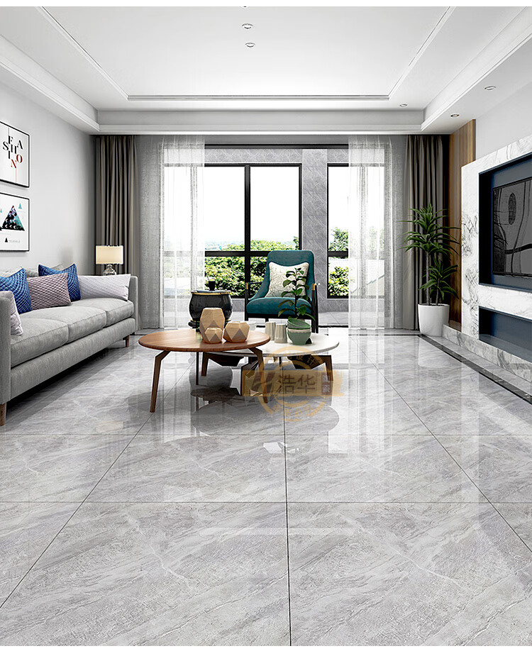 瓷砖通体大理石地砖客厅地板砖新款800x800灰色全瓷现代简约 云朵拉灰