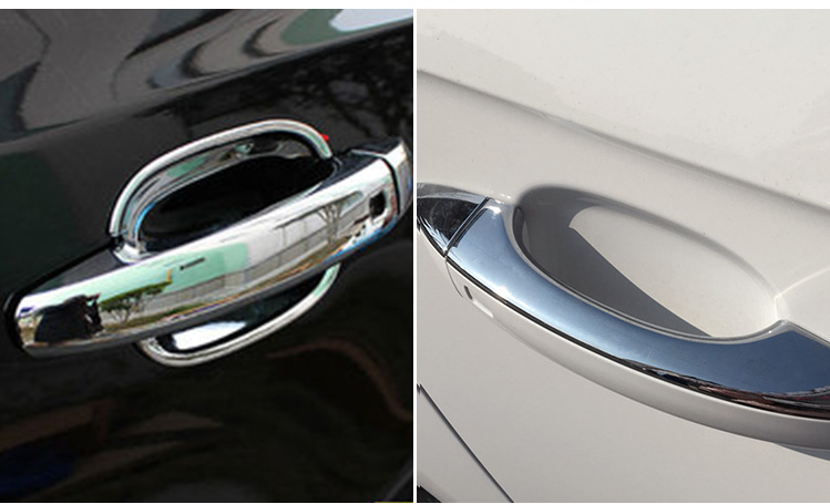 定制适配奥迪a4lq5la5车门外拉手车门把手车门拉手盖壳带镀铬边条改装