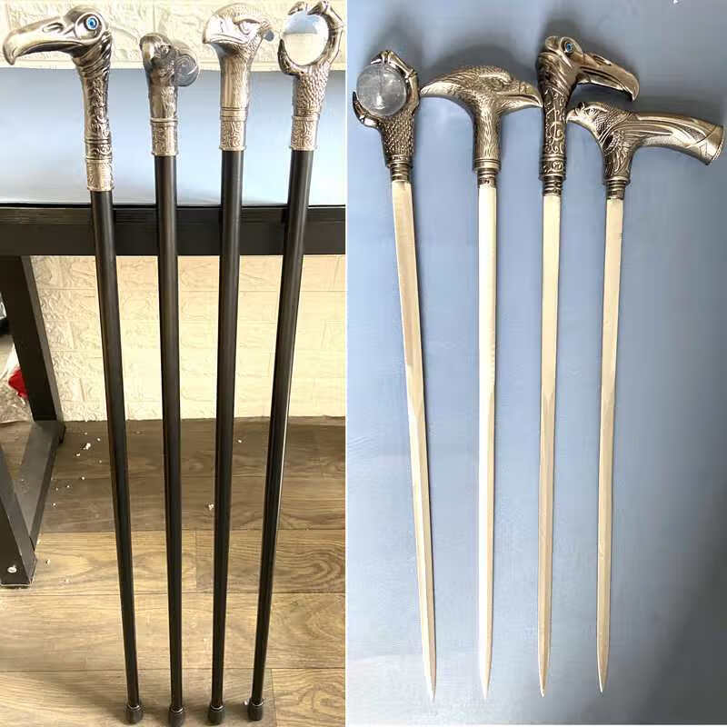 登山杖户外老人拐杖剑拐杖剑防身户外剑全金属防滑个性手杖未 hk8012