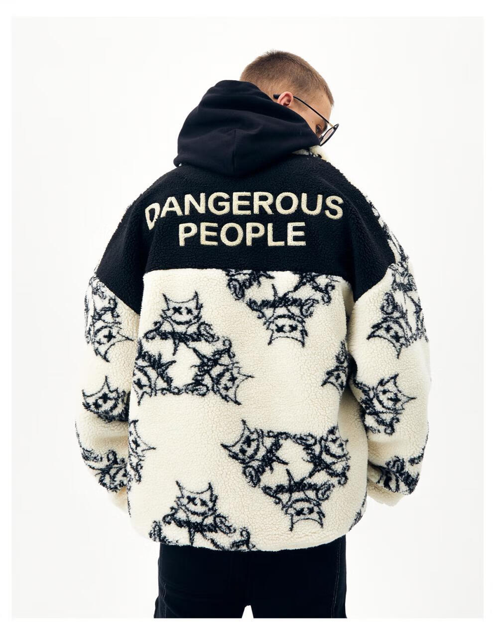 dangerouspeople薛之谦dsp幽灵满印后背字母厚夹克外套白色l