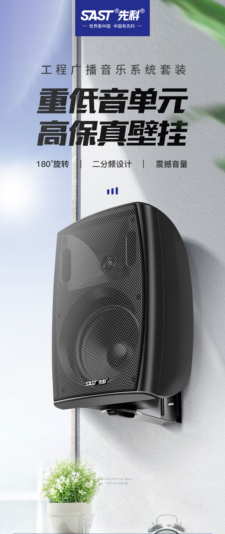 准新未开封p6壁挂音响音箱店铺专用蓝牙室内商用超市餐厅门店面吊挂墙