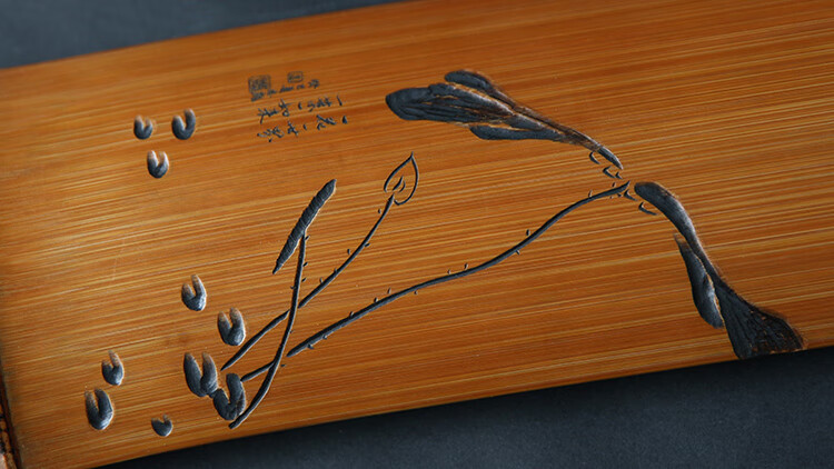 利瑞芬茶则老竹大师竹刻手工日式赏茶荷老竹臂搁茶玩茶道零配件山山