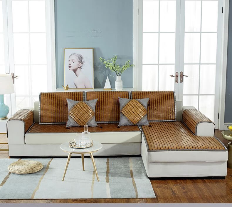 沙发上凉席 沙发垫子单块麻将凉席夏季沙发上的坐垫一二三组贵妃竹席