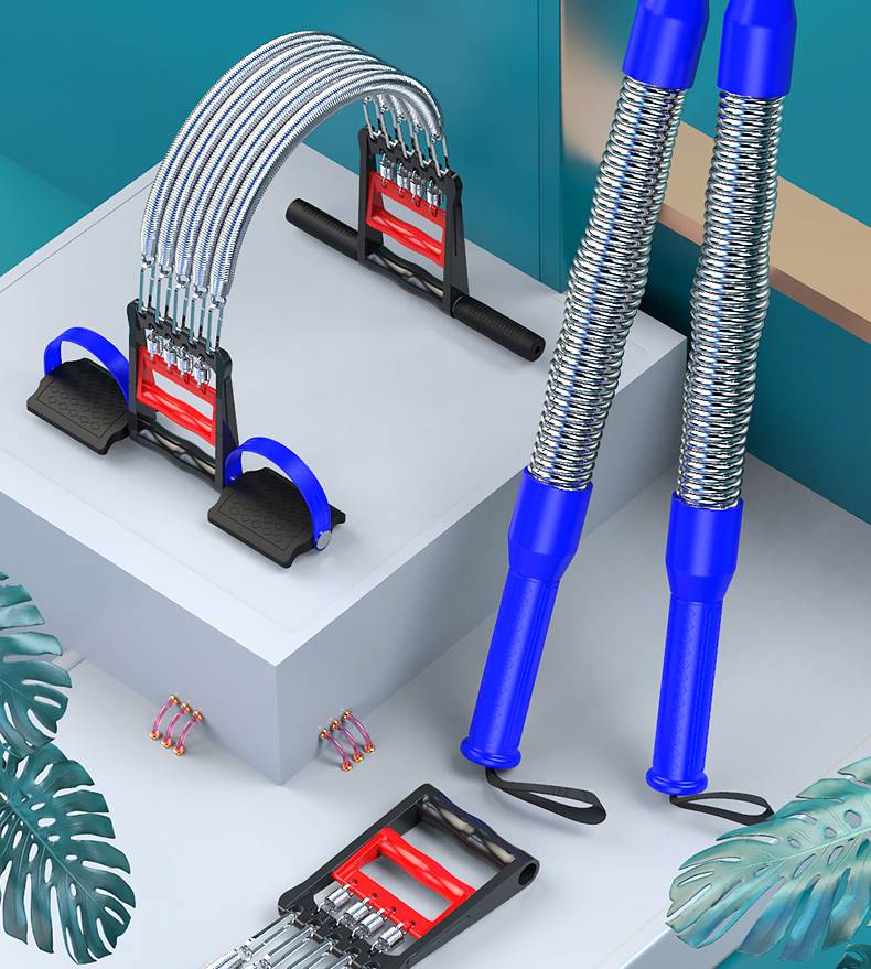 弹簧拉力器手握拉力器家用扩胸器健身器材男练肩胸臂力拉伸弹簧运动