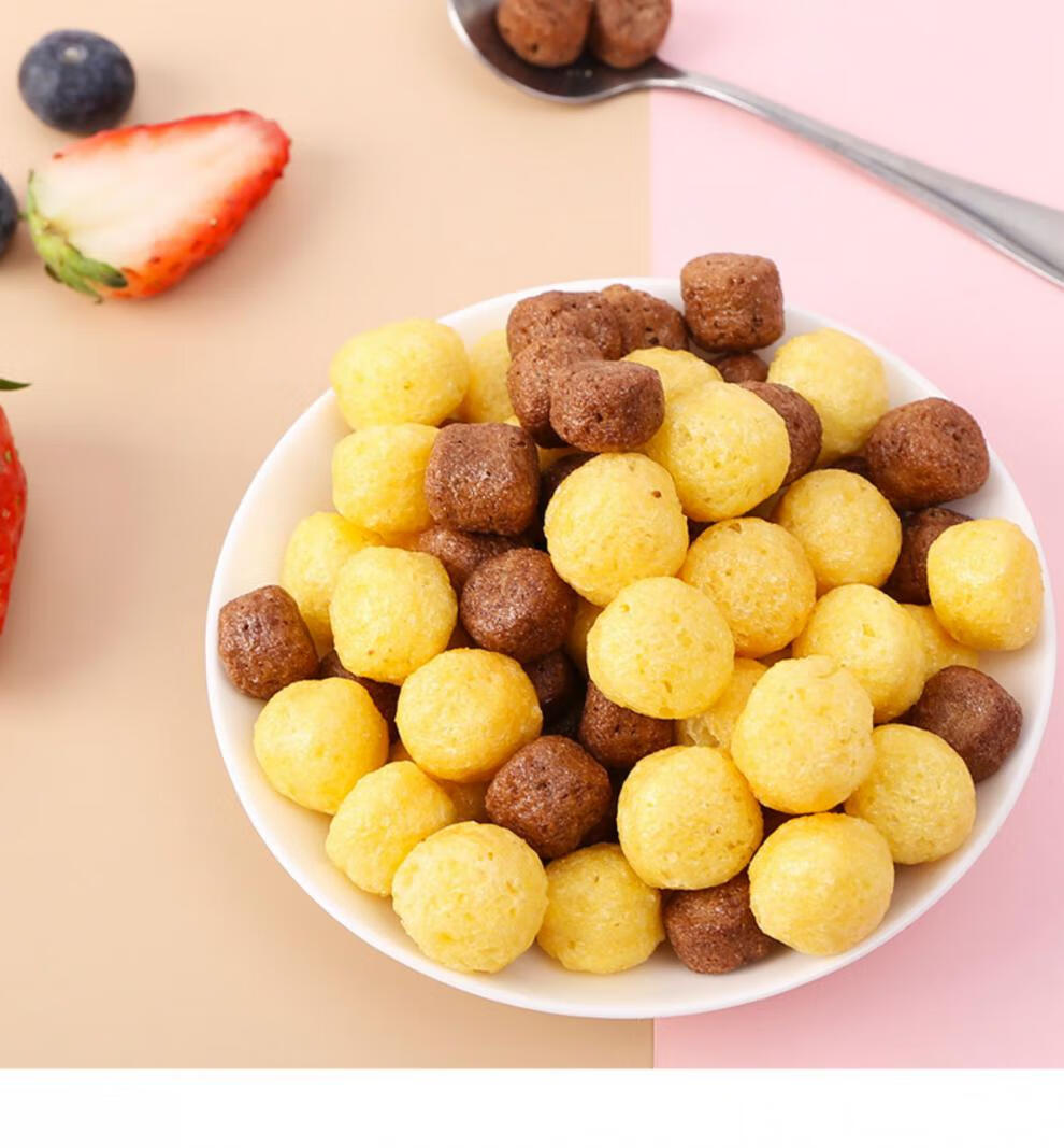 可可蜜球低脂肪高膳食粗纤维可可蜜球谷物脆巧克力球谷物圈冲泡饮品