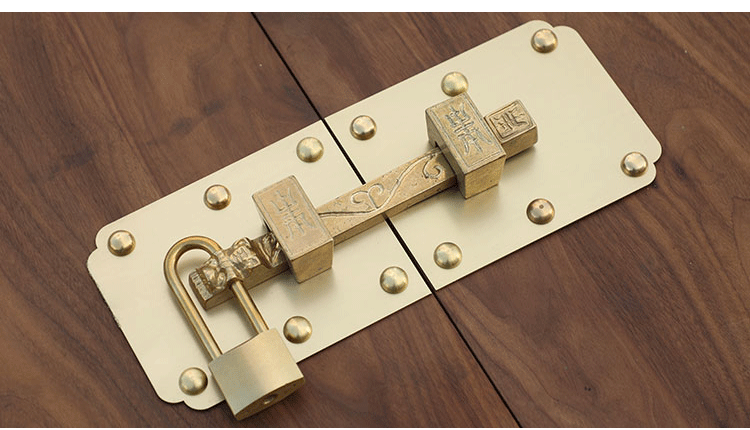 别墅庭院木大门仿古锁铜仿古中式大门插销四合院铜门栓庭院门锁铜木门