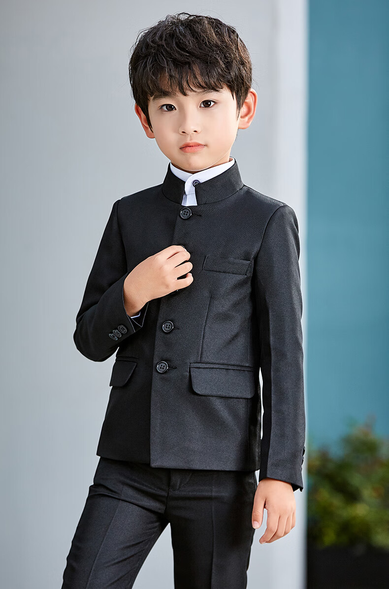 【新品优选】儿童表演服中山装男五四青年服民国服服装学生装男童西装