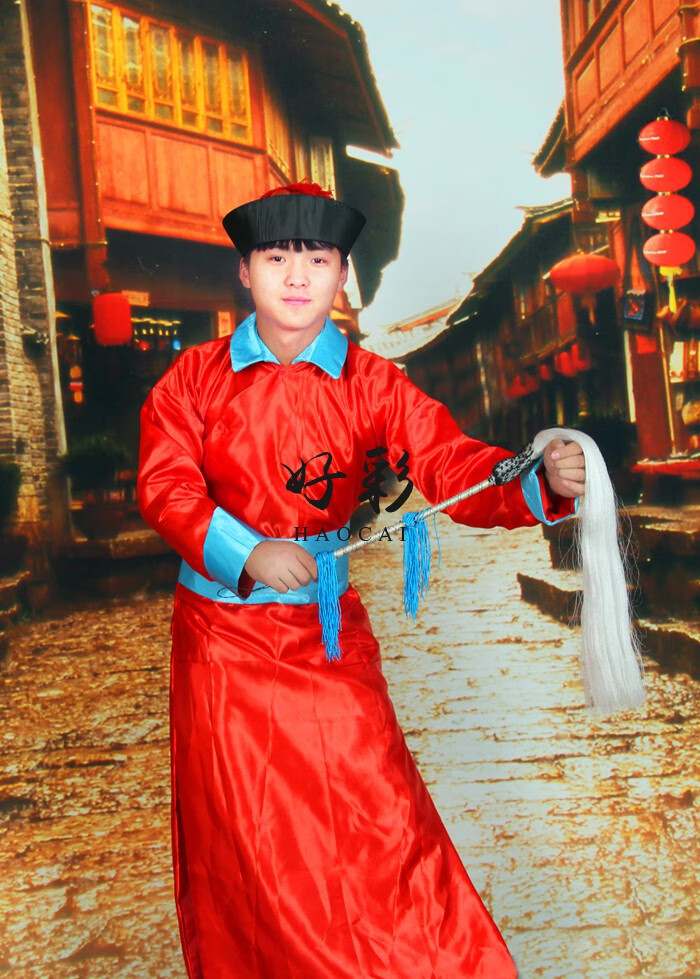 清朝官兵服衙役服装舞台演出服大内侍卫戏服太监公公黄马褂古装男新