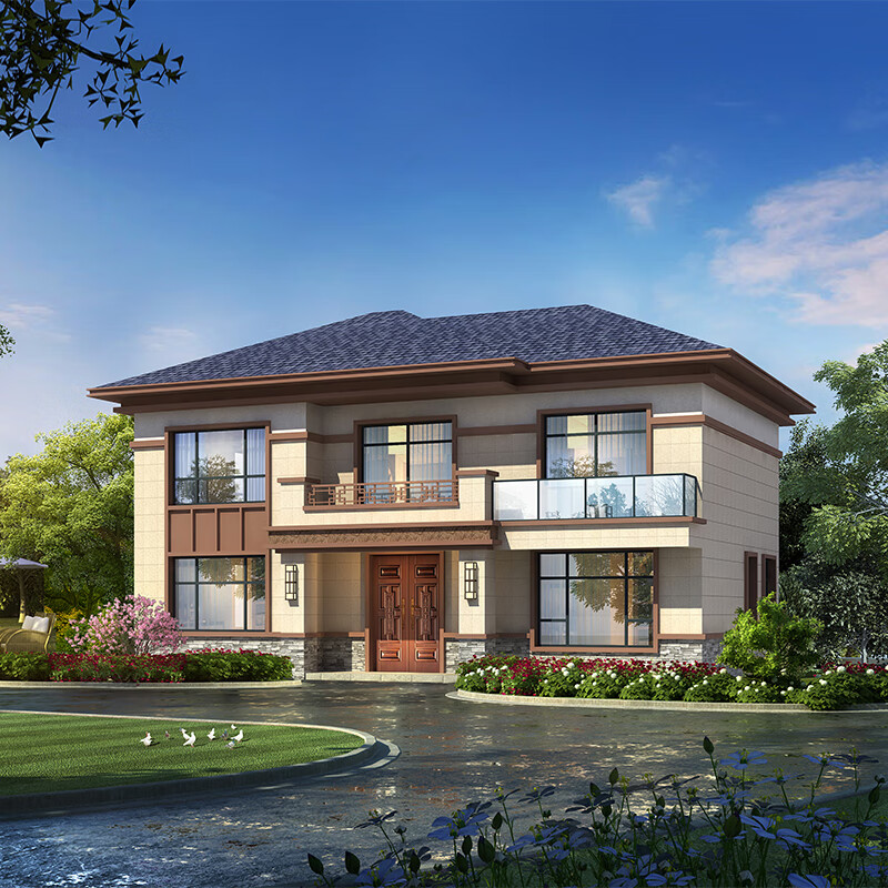 匠墅居 2102085房子二层别墅设计图纸网红农村自建房设计图效果图