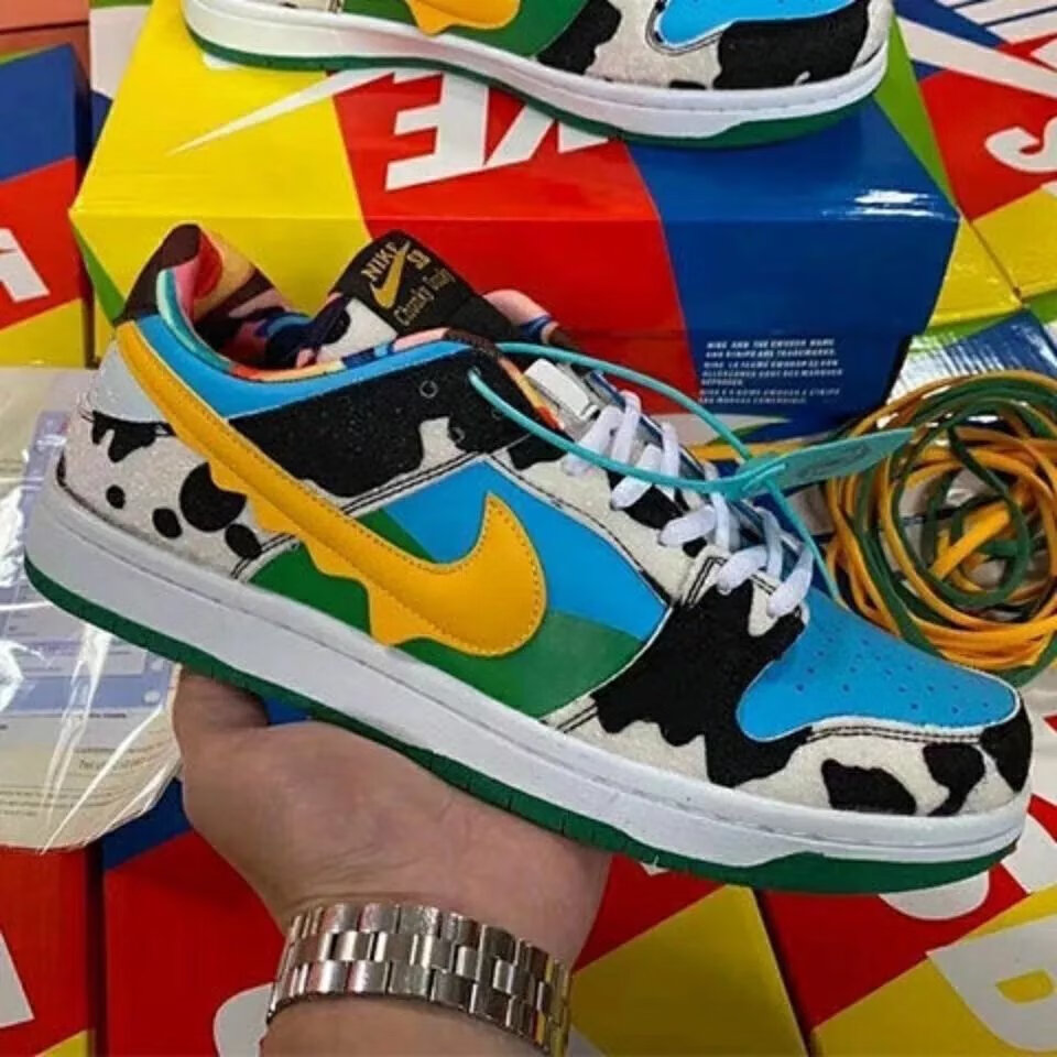 春秋款新款sbdunk灰白倒钩男女同款帅气港风情侣低帮休闲鞋 sb 奶牛