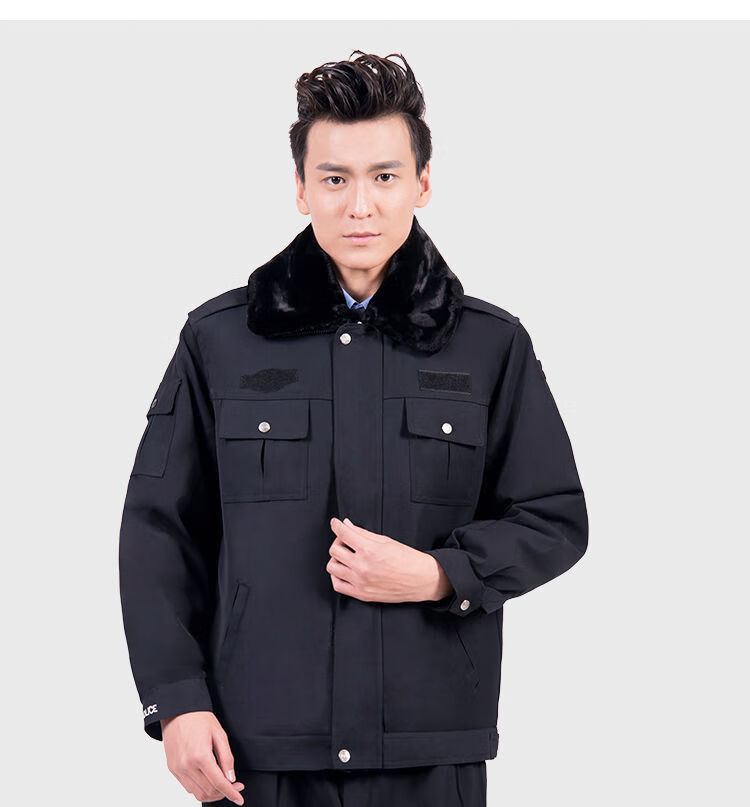 新式保安服男冬装棉袄加厚保安夹克棉服执勤服防寒工作服套装男保安