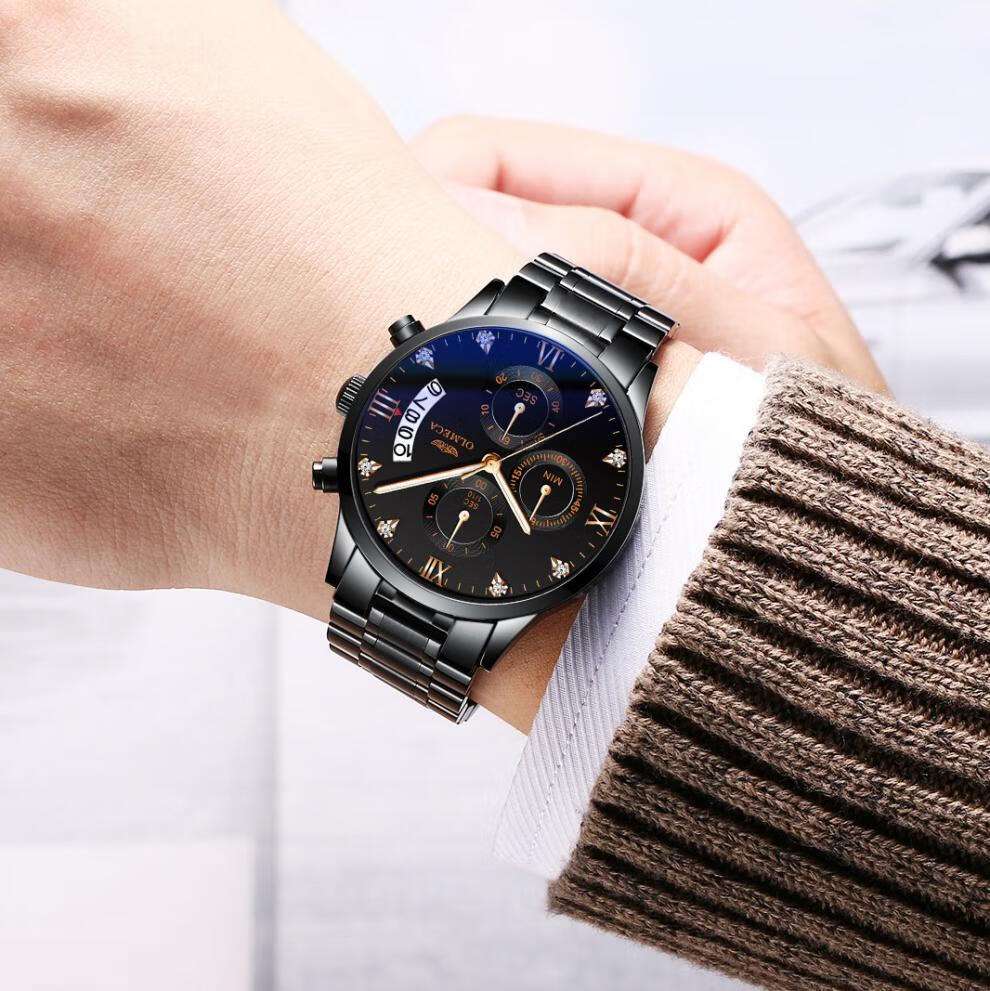 小米星 olmeca抖音手表批发网红直播多功能日历夜光石英防水手表男士