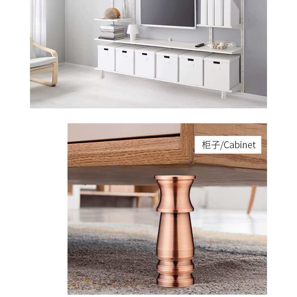 铝合金橱柜腿支撑脚垫厨房柜脚支脚可调节柜子腿金属沙发脚配件 青