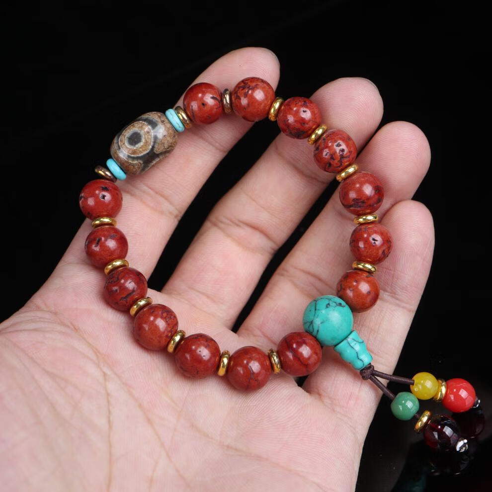 西藏星月菩提念珠手串 藏式星月菩提手工diy 特色民族风手串 龙眼手串