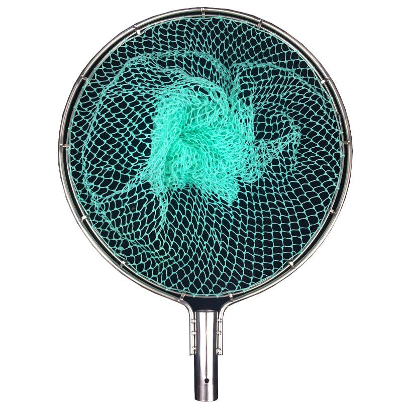 实心不锈钢抄网头网兜渔具配件大物抓鱼手工捞鱼网双圈鱼抄网 60cm加