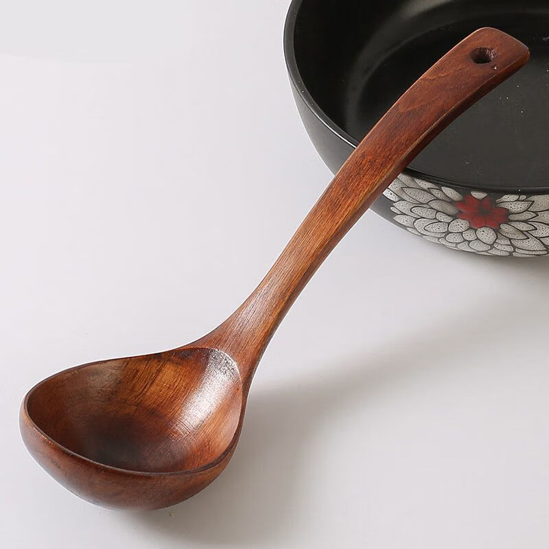 大汤勺长柄勺子家用勺子酸枣木头盛粥勺稀饭勺日韩式木质拉面喝汤
