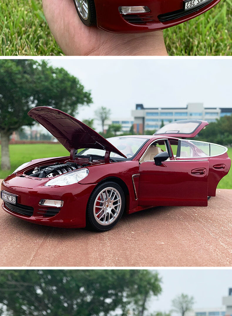 118保时捷帕拉梅拉合金属汽车模型仿真跑车礼物玩具收藏摆件银灰色