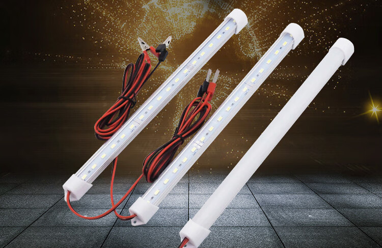 鸿松亮24vled灯船用直流24vled日光灯夜市电瓶汽车照明24v50厘米带乳