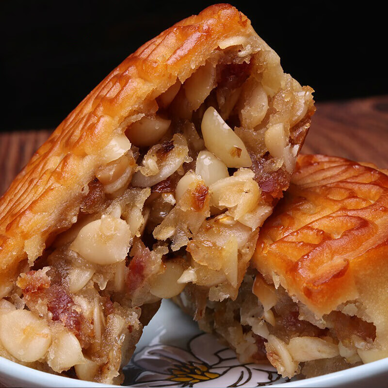 新鲜现做五仁叉烧月饼传统手工广东茂名伍仁一袋4只装