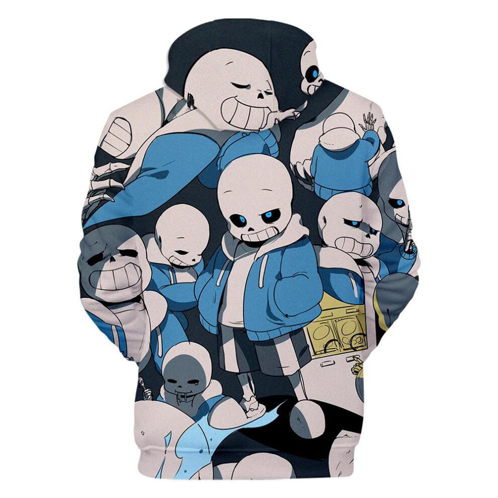 sans衣服动漫sans传说之下undertale3d嘻哈涂鸦连帽衫数码印花长袖