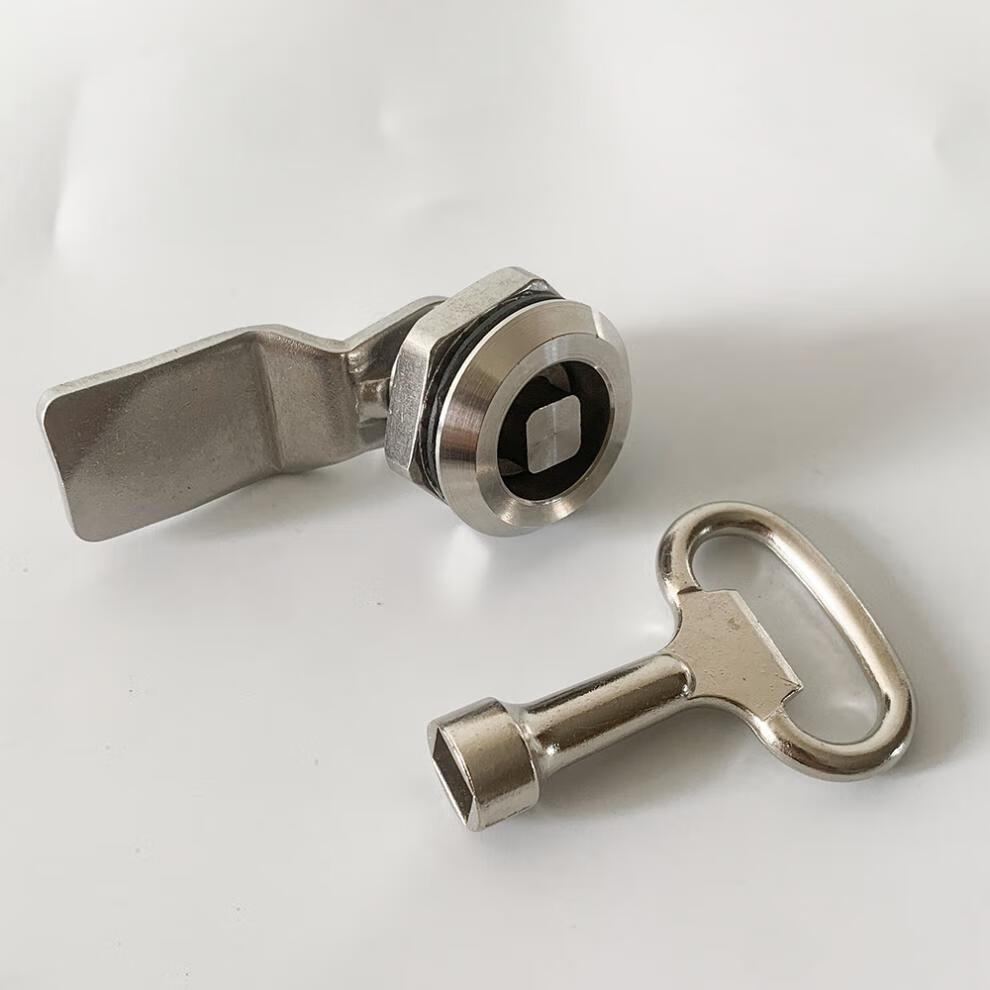 ms705不锈钢转舌锁三角锁芯一字锁不锈钢栓垃圾桶锁定制 三角小钥匙