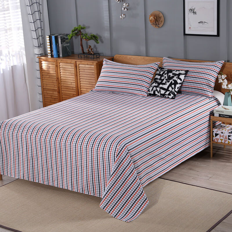 上新款加厚老粗布床单单件加大双人炕单单人学生宿舍老土布床单粉宽