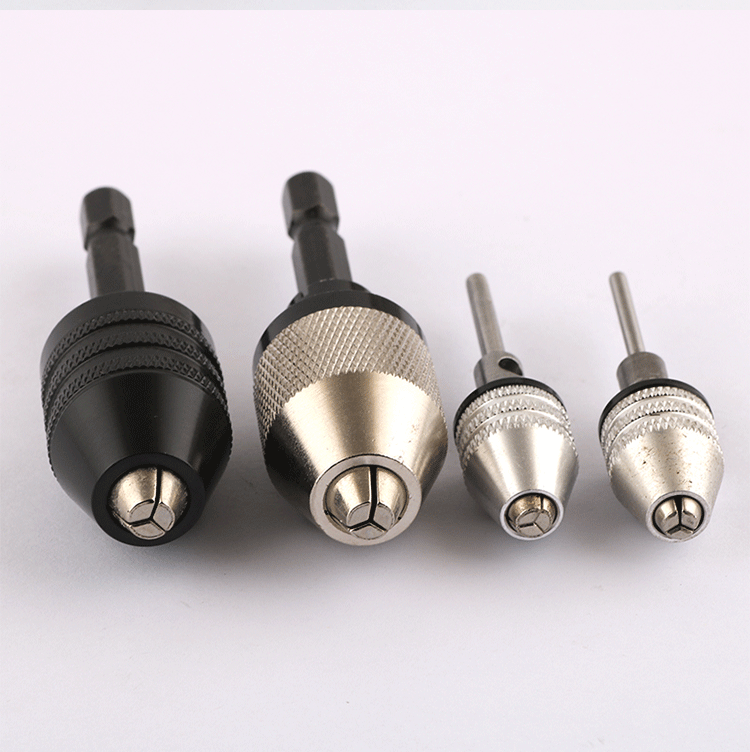 快换式六角柄三爪钻夹头快速夹头六角柄转换三爪夹头电磨迷你夹头六角