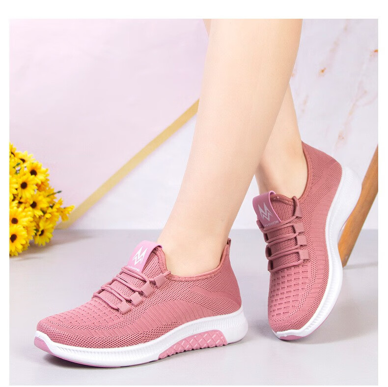 飞织鞋女鞋新款老北京布鞋女时尚运动飞织女单鞋休闲透气轻便中年妈妈