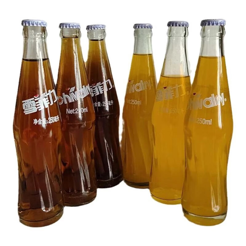 雪菲力玻璃瓶 齐齐哈尔雪菲力汽水玻璃瓶菠萝味橙味饮料老式大香槟250