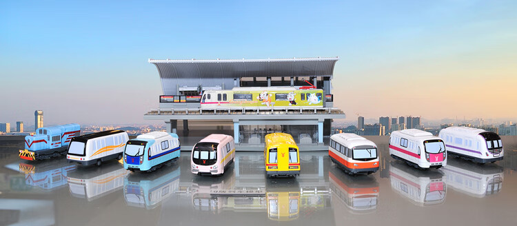 广州地铁迷你q版模型列车儿童男孩玩具1/2/3/4/7/13/21号线线路车模