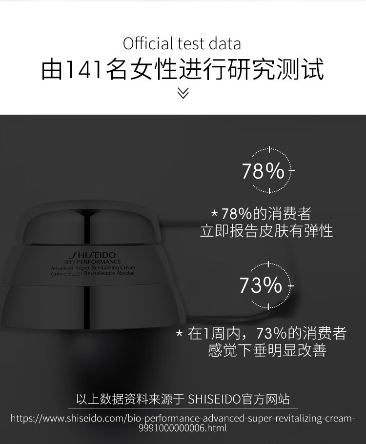 资生堂（Shiseido）百优精纯乳霜面霜 抗皱修复 百优面霜75ml