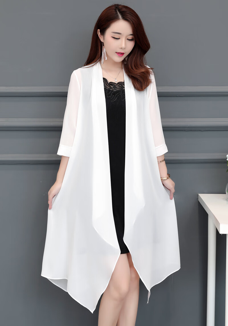 披肩外套女夏薄中长款夏天百搭长衫披风女士夏季雪纺衣女2020薄款空调